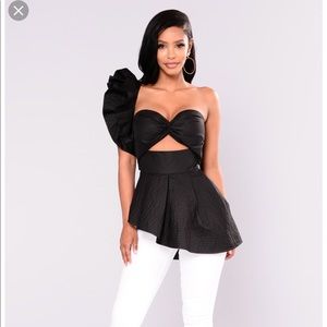 Brand new with tags one shoulder peplum top